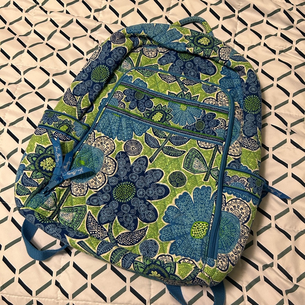 Vera Bradley Floral Blue and Green Backpack